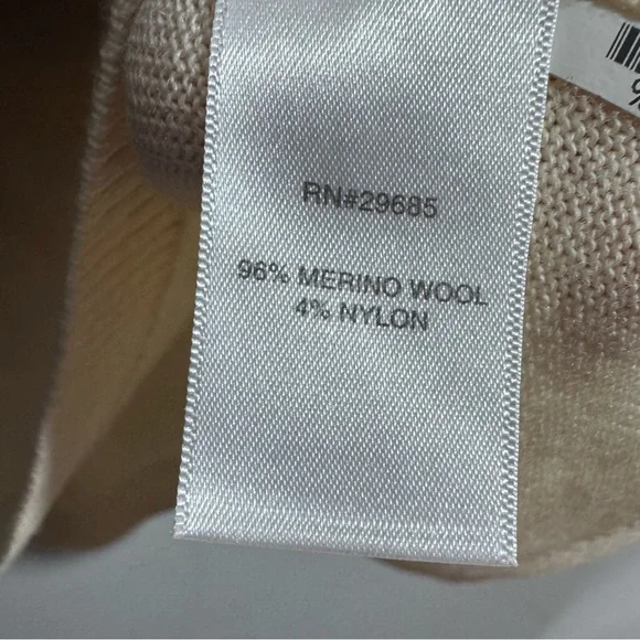 Pendleton Merino Wool Turtleneck Sweater 1X Cream Short Sleeve Knit - Picture 3 of 4